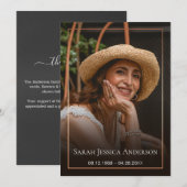 Carte de remerciements photo funéraire (Devant / Derrière)