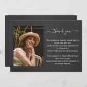 Carte de remerciements photo funéraire (Devant / Derrière)