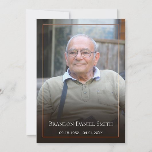 Carte de remerciements photo funéraire (Devant)