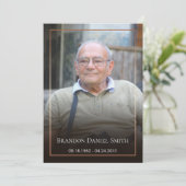 Carte de remerciements photo funéraire (Debout devant)