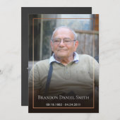 Carte de remerciements photo funéraire (Devant / Derrière)