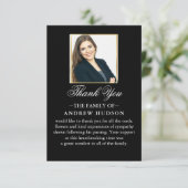 Carte de remerciements photo funéraire de précisio (Debout devant)
