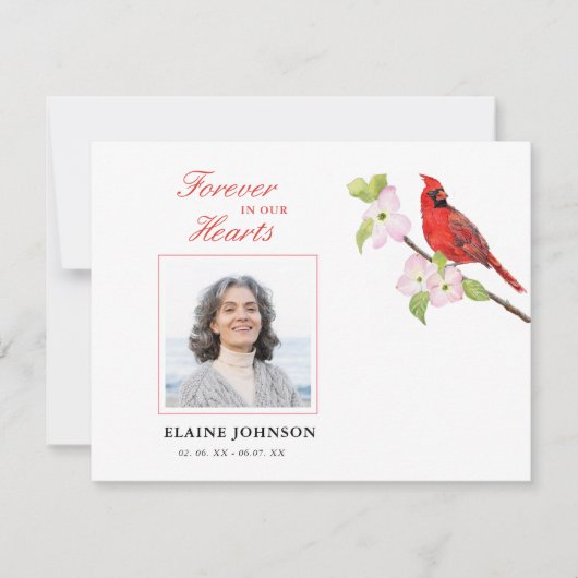 Carte De Remerciements Photo funéraire du cardinal Sympathy (Devant)