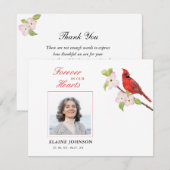 Carte De Remerciements Photo funéraire du cardinal Sympathy (Devant / Derrière)