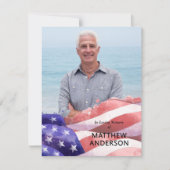 Carte De Remerciements Photo funéraire du drapeau américain (Devant)