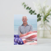Carte De Remerciements Photo funéraire du drapeau américain (Debout devant)