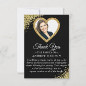 Carte de remerciements photo funéraire moderne (Devant)