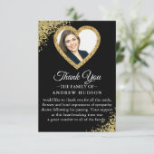 Carte de remerciements photo funéraire moderne (Debout devant)