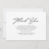 Carte De Remerciements Photo Funéraire Noir Et Blanc Simple (Dos)