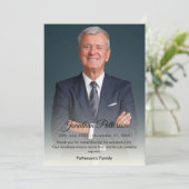 Carte de remerciements photo Funéraire simple | Sy (Debout devant)