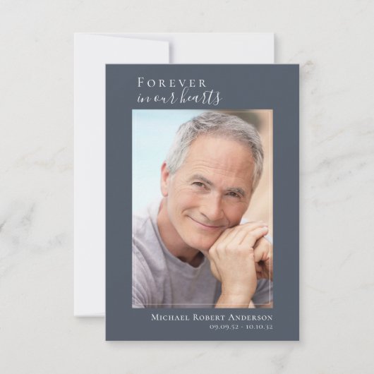 Carte de remerciements photo Funéraire simple | Sy (Devant)