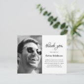 Carte de remerciements photo Funéraire simple | Sy (Debout devant)