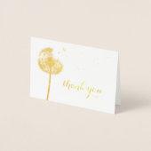 Carte de remerciements photo Gold Foil Dandelion (Devant)