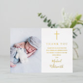 Carte de remerciements photo Gold Foil Script Bapt (Debout devant)