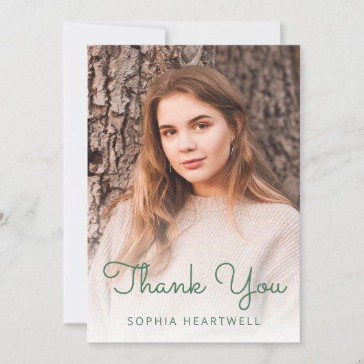 Carte De Remerciements Photo Green Parties scintillant Drithday (Devant)