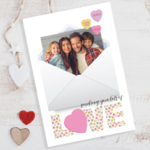 Carte De Remerciements Photo Heart Candy Valentine's Day Holiday Card
