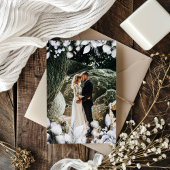 Carte de remerciements photo hiver Blue Foliing