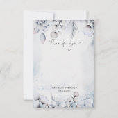 Carte de remerciements photo hiver Blue Foliing (Devant)