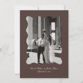Carte De Remerciements Photo Ivory and Brown Wedding  (Dos)