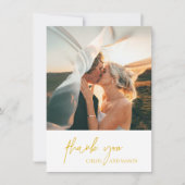 Carte De Remerciements Photo jaune classique Mariage élégant (Devant)