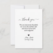 Carte De Remerciements photo jeune fille design à cadre violet (Dos)