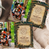 Carte De Remerciements Photo Jolly roger Pirate fête d'anniversaire