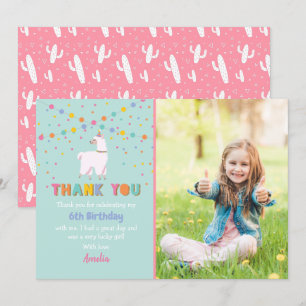 Carte de remerciements photo Llama
