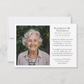 Carte De Remerciements Photo Love and Thanks Script Funeral (Dos)