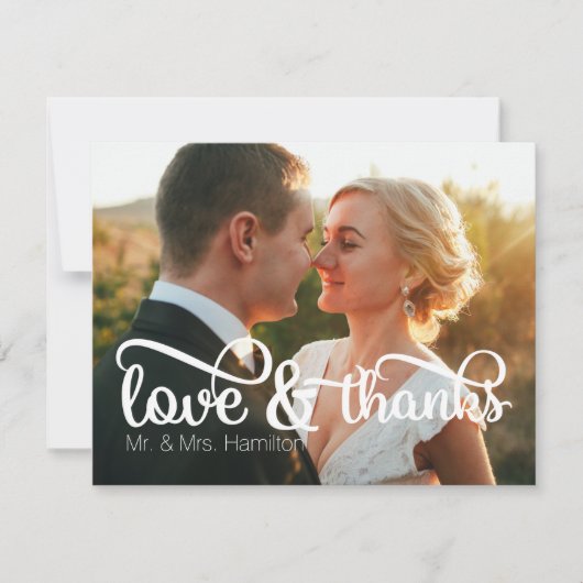 Carte de remerciements photo Love & Thanks (Devant)