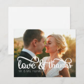Carte de remerciements photo Love & Thanks (Devant / Derrière)