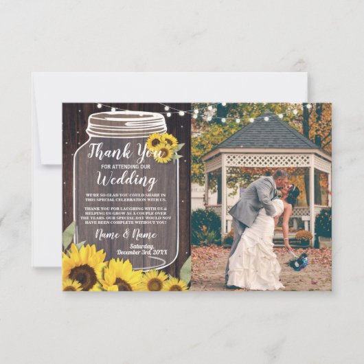 Carte de remerciements Photo Lumières rustiques de (Devant)