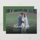 Carte de remerciements photo manuscrit mariage (Devant / Derrière)