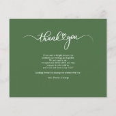 Carte de remerciements photo manuscrit mariage (Dos)