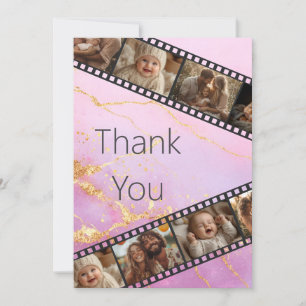 Carte de remerciements photo Marble & Gold Film St