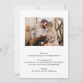 Carte De Remerciements Photo mariage (Dos)