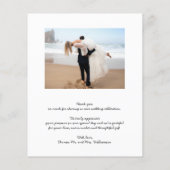 Carte de remerciements photo mariage (Dos)