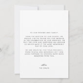 Carte de remerciements photo mariage (Dos)