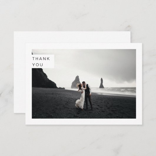 Carte de remerciements photo mariage (Devant / Derrière)