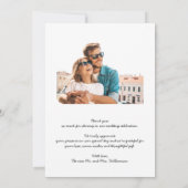 Carte de remerciements photo mariage (Dos)