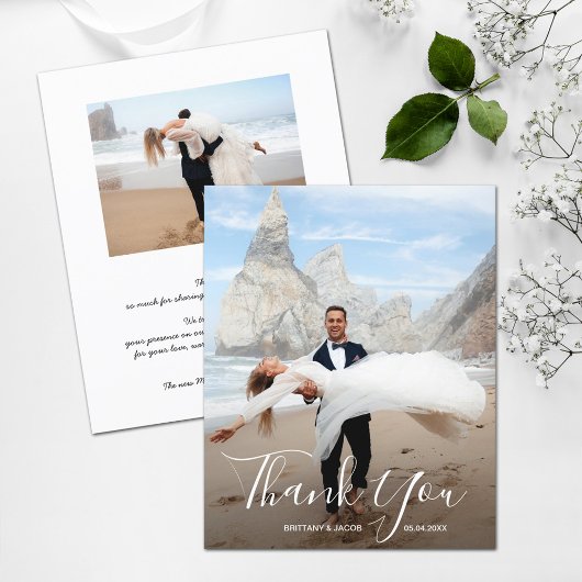 Carte de remerciements photo mariage