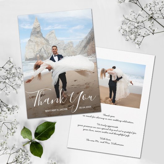 Carte de remerciements photo mariage