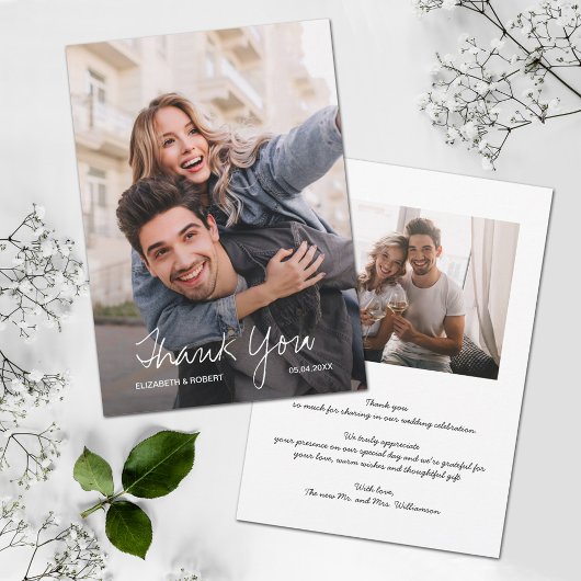 Carte de remerciements photo mariage
