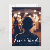 Carte de remerciements photo mariage (Devant / Derrière)