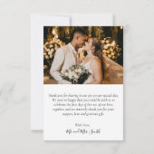 Carte de remerciements photo mariage (Dos)