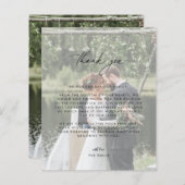 Carte de remerciements photo mariage (Devant / Derrière)