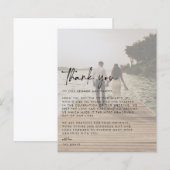 Carte de remerciements photo mariage (Devant / Derrière)