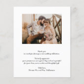 Carte de remerciements photo mariage (Dos)