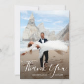 Carte de remerciements photo mariage (Devant)