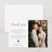 Carte de remerciements photo mariage (Devant / Derrière)