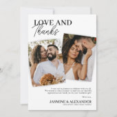 Carte de remerciements photo mariage 3 (Devant)